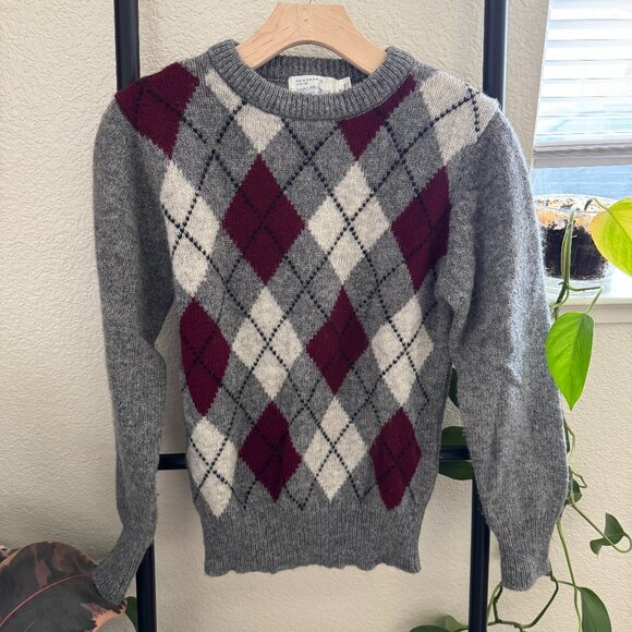 Vintage Wool Argyle Sweater Size Medium - Picture 1 of 4